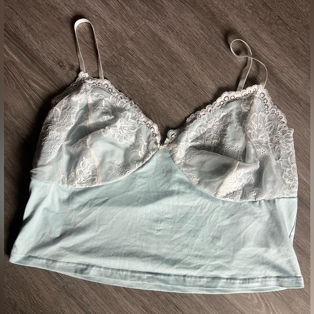 SHEIN Light Blue Lace Camisole